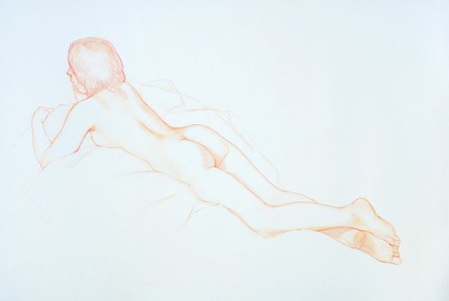 modern erotic drawing of a nude woman by Olivier Payeur
