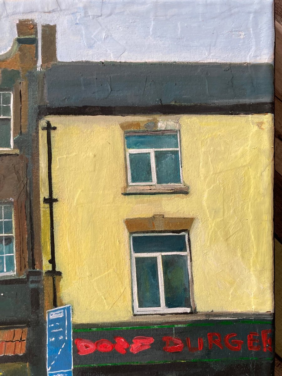 Photorealistic Cityscapes Acrylic Painting By Andrew Reid Wildman, 10 X 12, Street Corner, Witham, Hull, Original Artwork