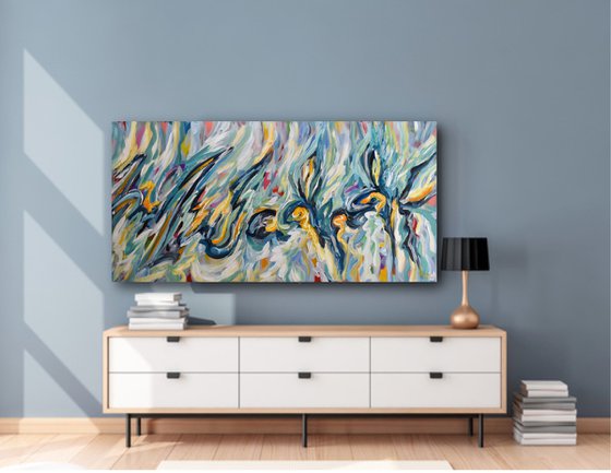 Colors of Hope - Abstract Painting on Canvas, Colorful Contemporary Artwork