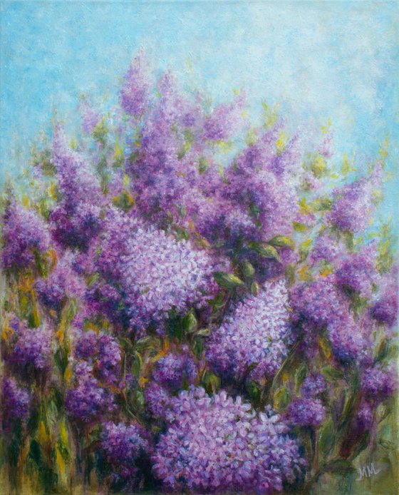 Big size Impressionist oil painting THE SCENT OF LILAC