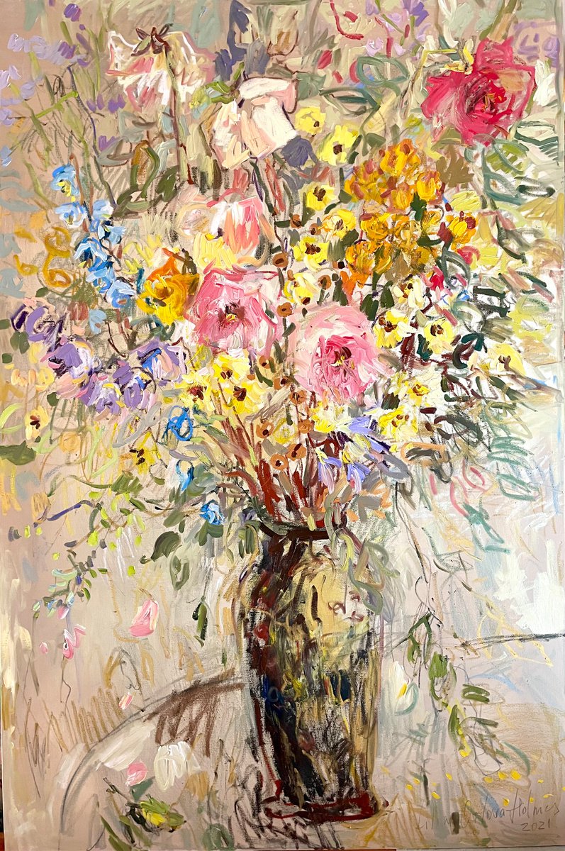 Vase of flowers. by Lilia Orlova-Holmes