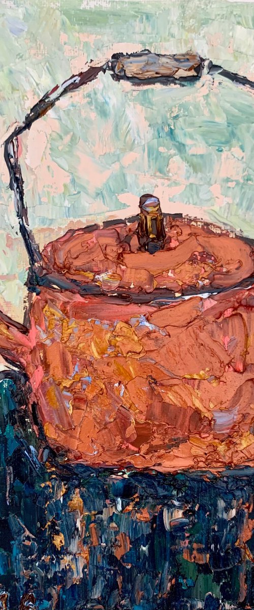 Still Life with a Copper Teapot by Vilma Gataveckienė