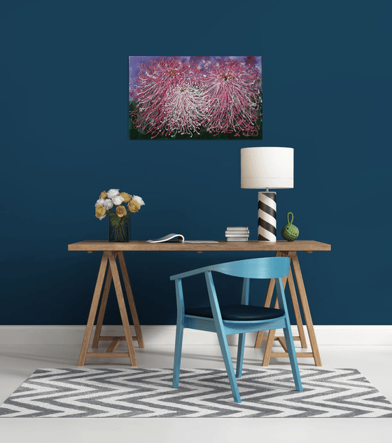 Summer Labyrinth of Chrysanthemums / Original Painting