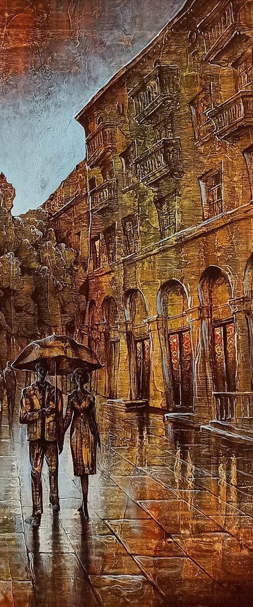 Cityscape  50x70cm ,Acrylic/canvas by Aram Movsisyan
