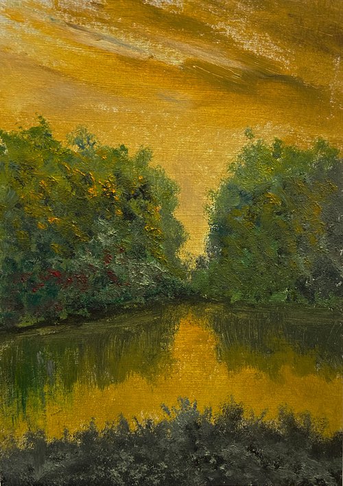 golden lake — modern landscape by ILDAR M. EXESALLE