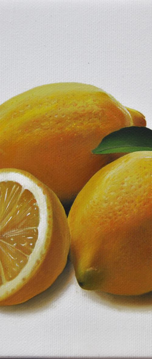 Custom painting-KATHLEEN, Still life with lemons , Original oil on canvas by Valeri Tsvetkov