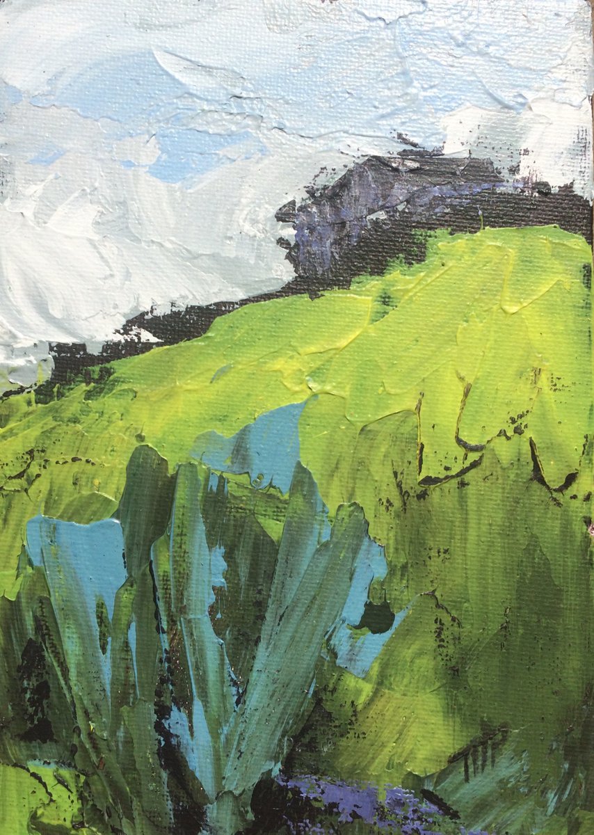 Expressive Landscape Acrylic Painting By Michele Paris, 8 X 11", Le Poulailler #189, Original Artwork