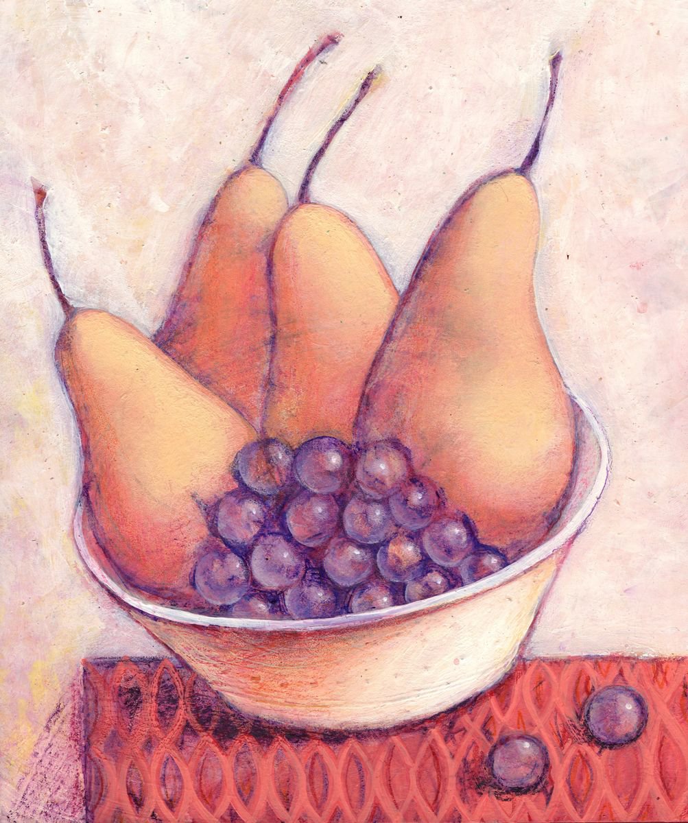 Pears and grapes by Mia