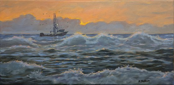 Fishing Boat in the Waves