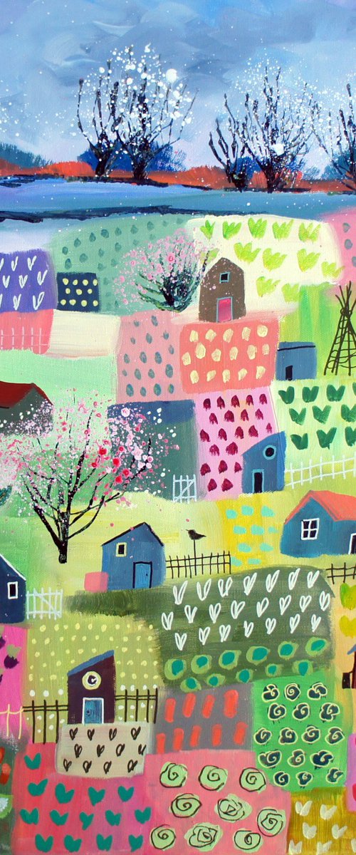 Springtime on the Allotment by Julia  Rigby