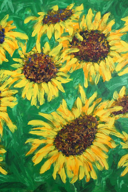 Sunflowers /  ORIGINAL PAINTING by Salana Art / Svetlana Samovarova