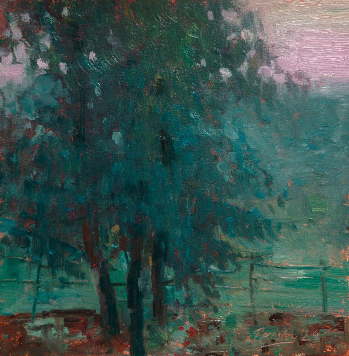 Impressionistic Landscape Oil Painting By Ayna Paisley, 8 X 8, Three Sisters, Original Artwork