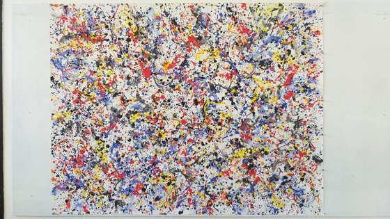 Abstract J. Pollock style acrylic by M.Y.