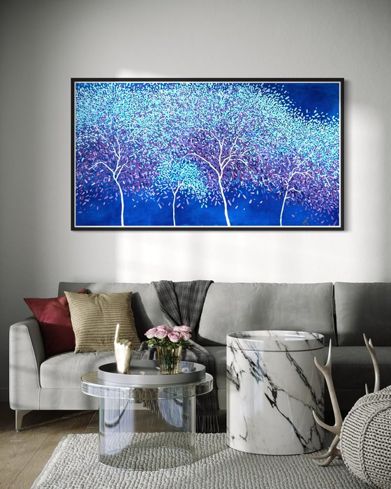 Blue winter forest