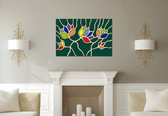 Abstract Rainbow Flowers #06
