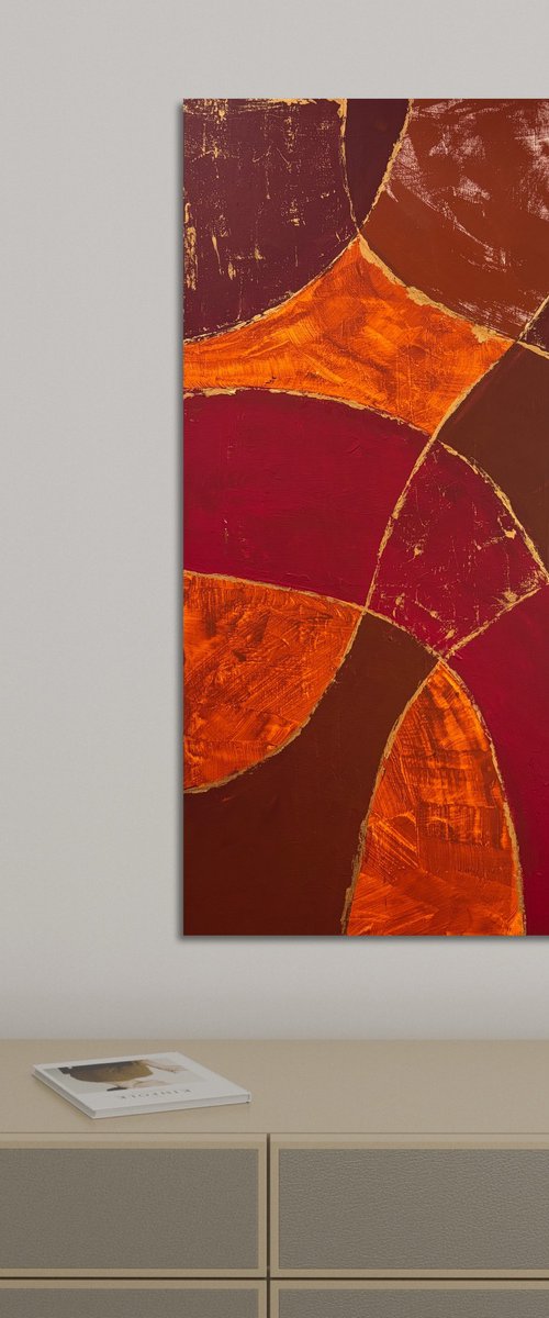 Gilded Currents 50x90х2 cm by Exclusive Arts