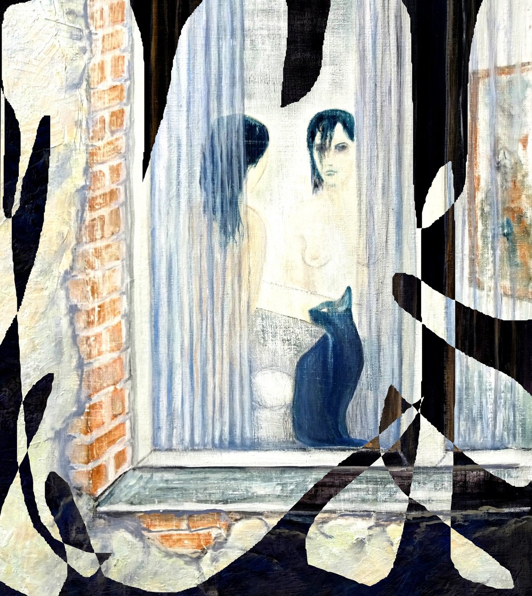Series Blue Lady, Black Cat #3 by Volker Mayr