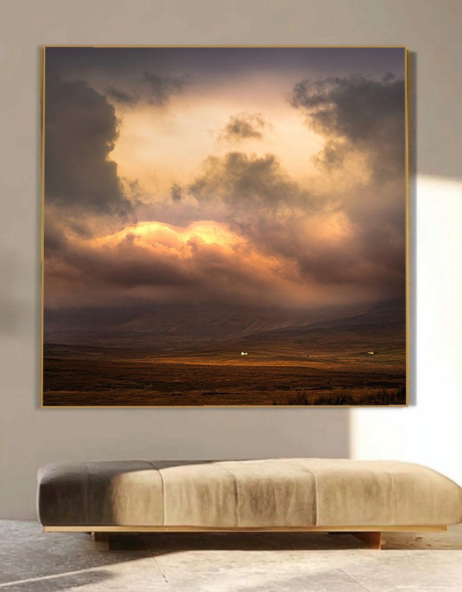 Impressionistic Photograph , Clouds Break Over Marishadder By Lynne Douglas, 36 X 36, Artwork For Sale On Artfinder