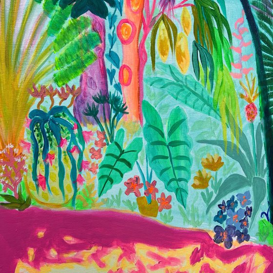 Pink Shadows By The Pool