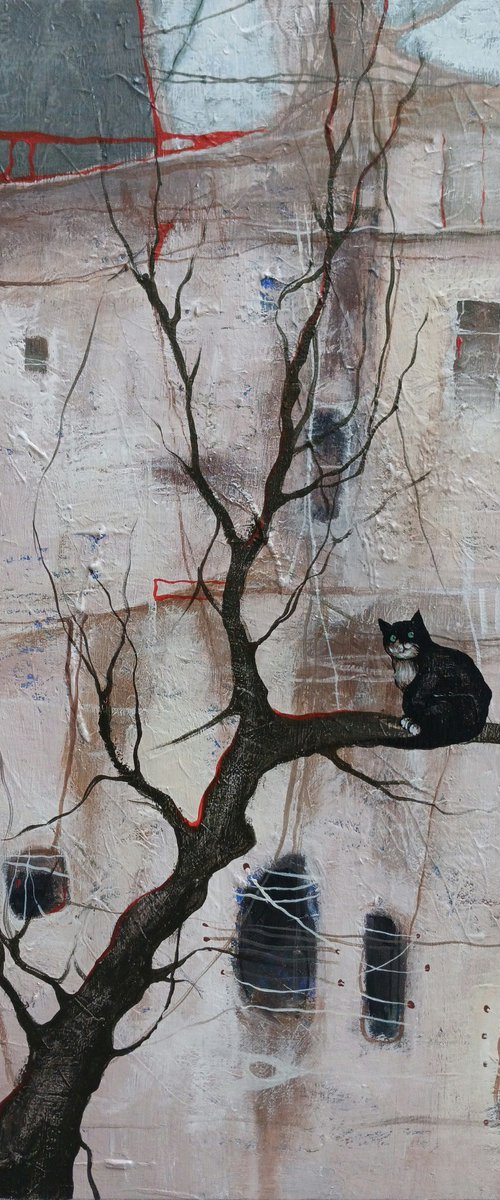 Cat on the Bare Branch by Davit Arstamyan