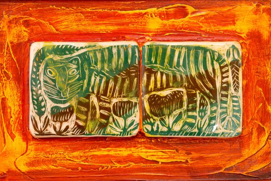 Ceramic panel "Tiger" 26.5х17.5х1.7 сm