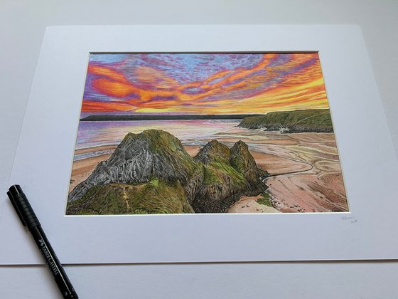 Three Cliffs sunset