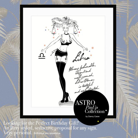 Libra - Bilancia - Astrology - Zodiac - AstroPinup - Pinup Girl - Erotic - Birthday - Gift