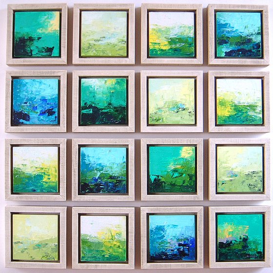 ref#:1151-10Q -10x10cm = 3.94 x 3.94" - nfr - Green landscape 1