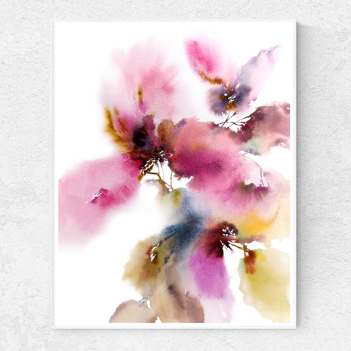 Watercolor Painting, Abstract 2024 Floral Painting, Abstract Flowers