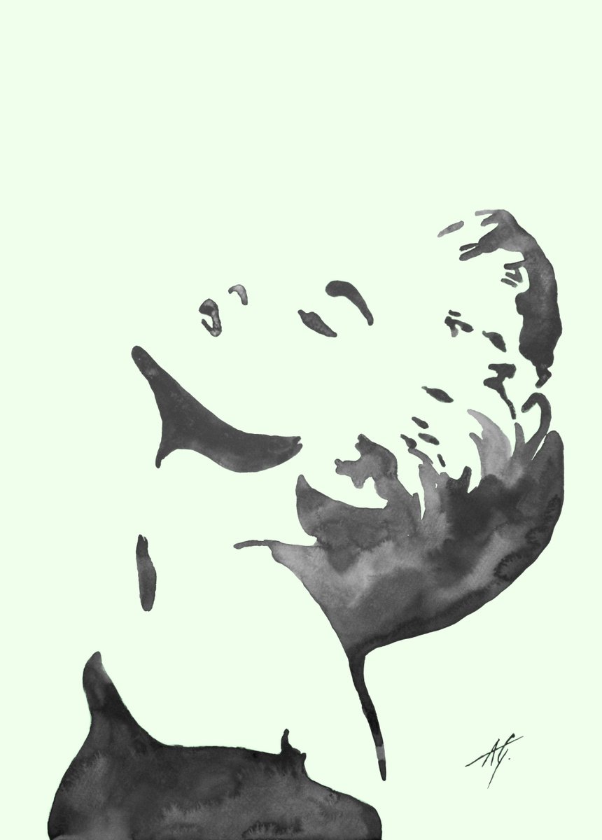 Urban And Pop Portrait Watercolour By Aneta Gajos, 12 X 17, Madonna, Original Artwork