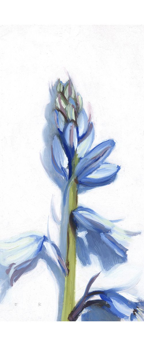 Floral blue flower painting by Renske Karlien Hercules