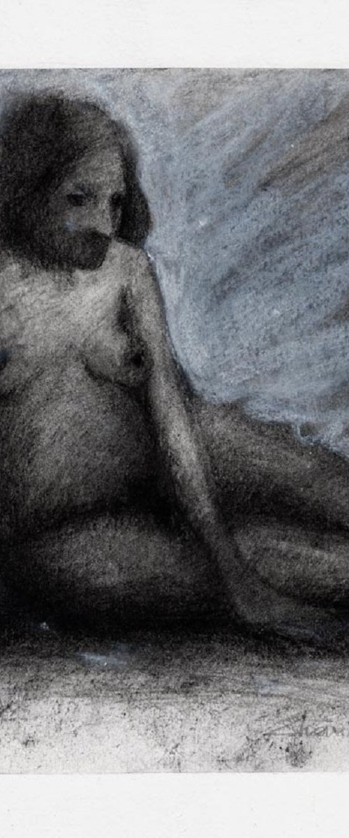 Charcoal figure drawing. by Marin Victor