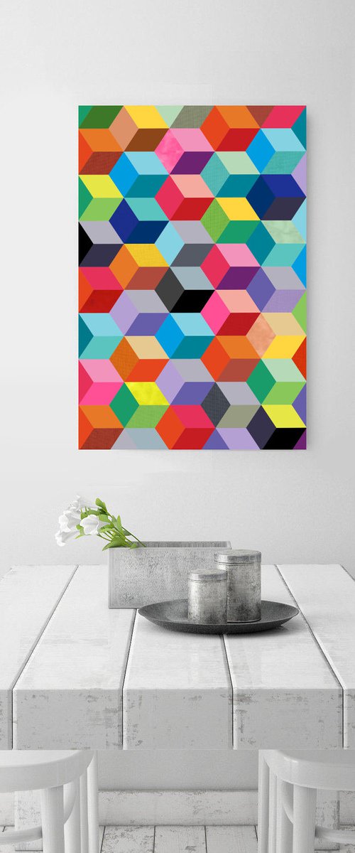 Geometric cubes by Jennifer Bell