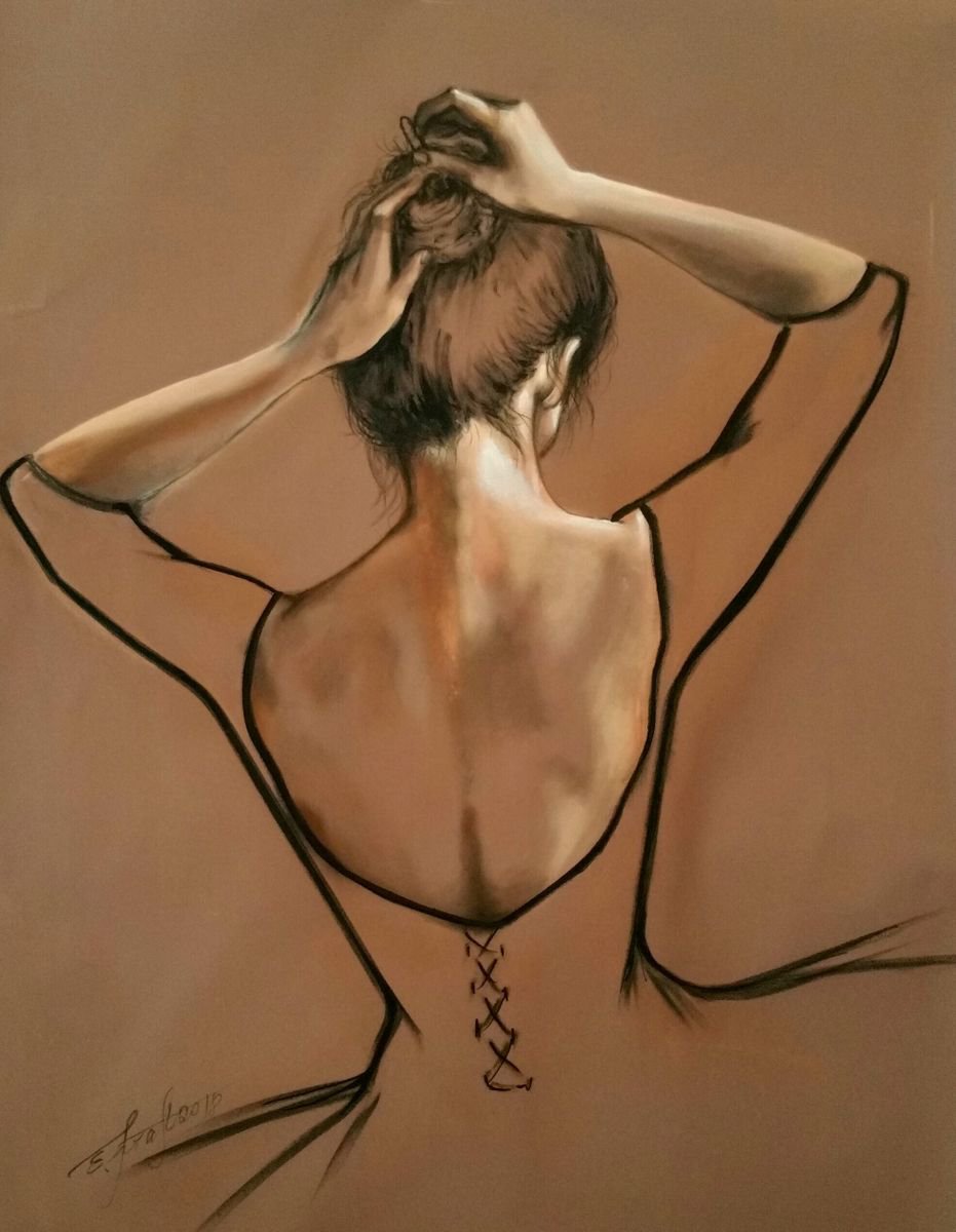 Before Performance I Acrylic Painting On Fabric 84X67X2Cm.ready To Hang By Elena Kraft, 26 X 33, Artwork For Sale On Artfinder