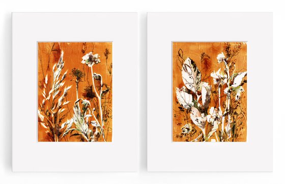 Abstract Botanical Diptych