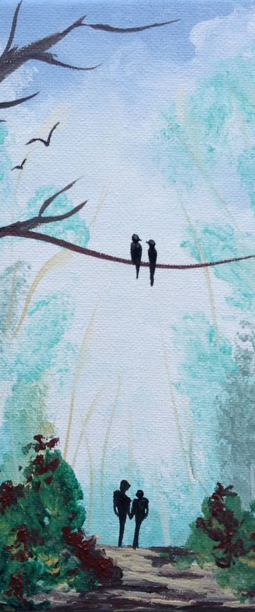 Love birds in the spring by Marja Brown