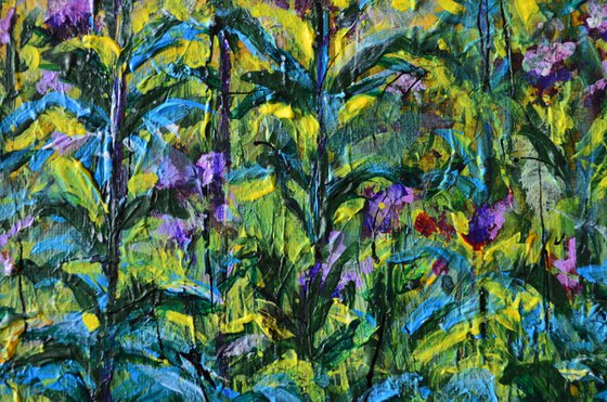 At the edge of the Forest - Modern abstract flowers