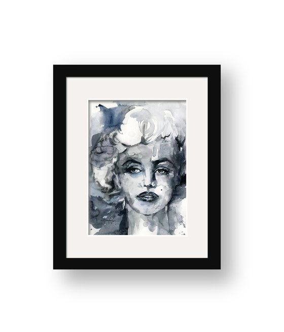 Goddess Marilyn - 2 - Watercolor Painting by Kathy Morton Stanion