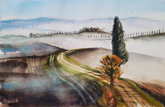 a fogy day in toscana