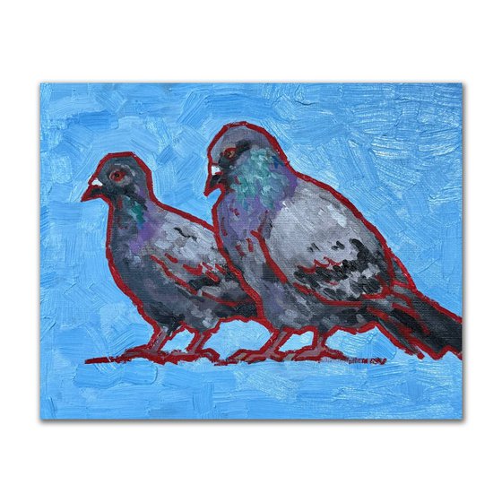 Pigeons couple