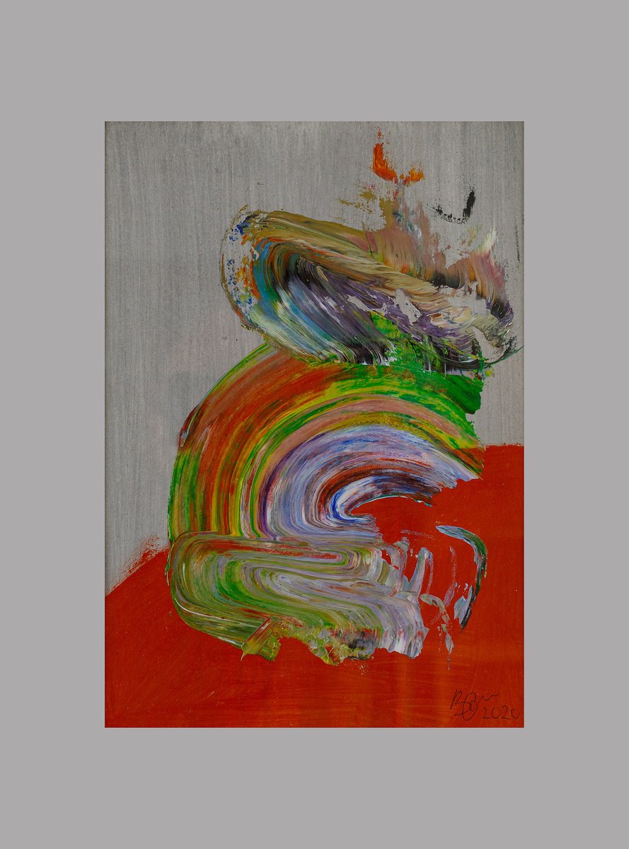 Organic Abstract Acrylic Painting By Bogdan Bianca Ioana, 10 X 15, Untitled 47, Original Artwork