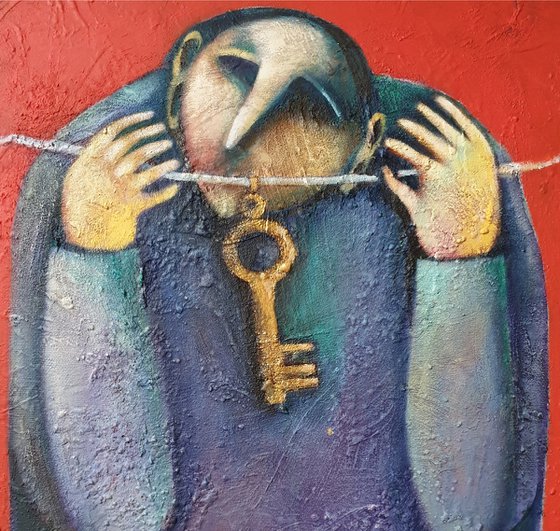 The key of life (Acrylic painting, 40x50cm, ready to hang)