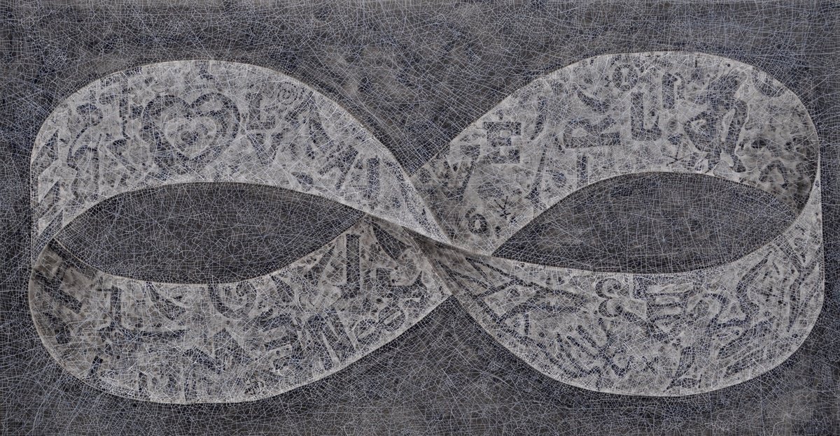 Abstract Acrylic Painting By Tingqun Zhang, 96 X 51", Endless, Original Artwork