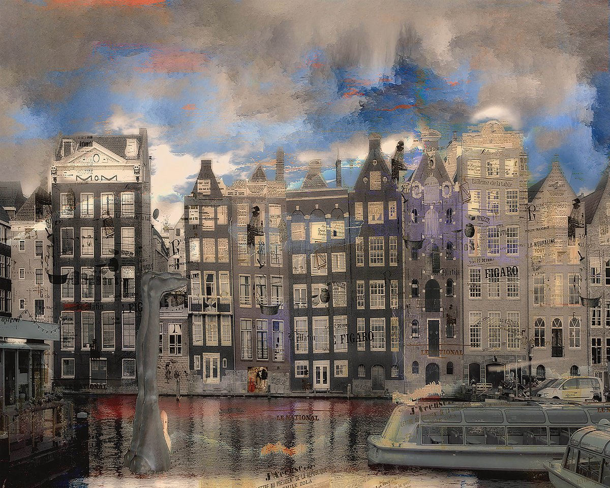 Surrealistic Cityscapes Photograph By Geert Lemmers Fpa, 39 X 31, Amsterdam View Opus 84, Original Artwork