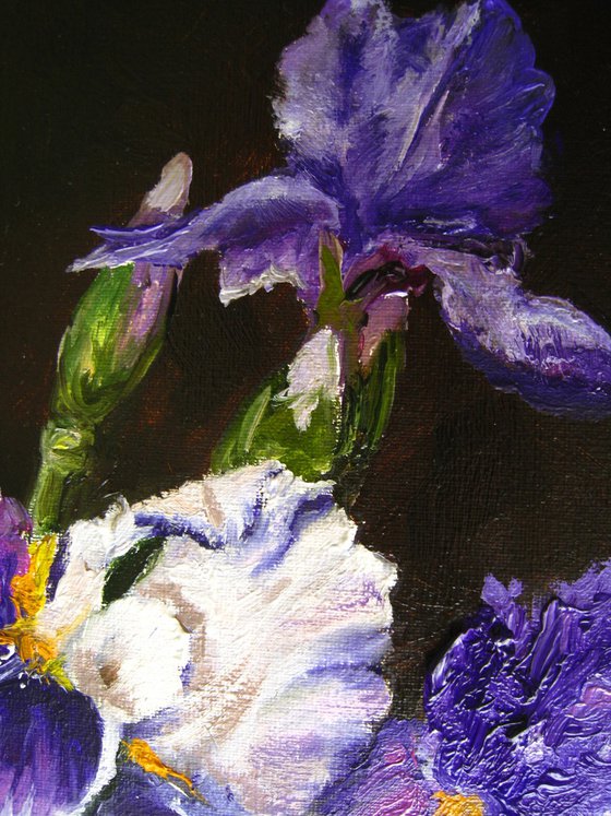 Peonies and Irises in Vase