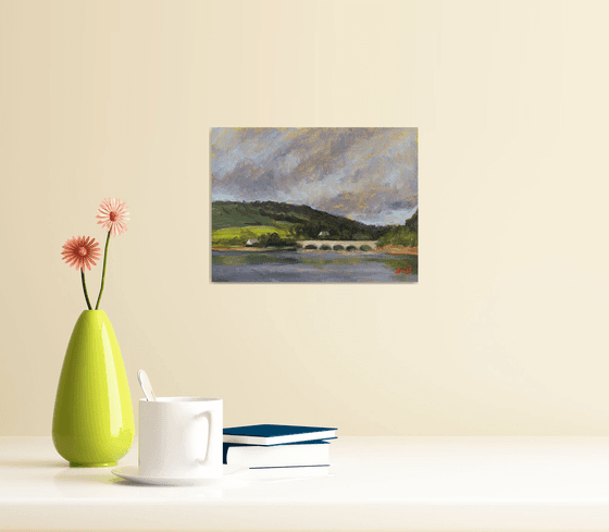 Original oil Impressionist countryside Peak District landscape.