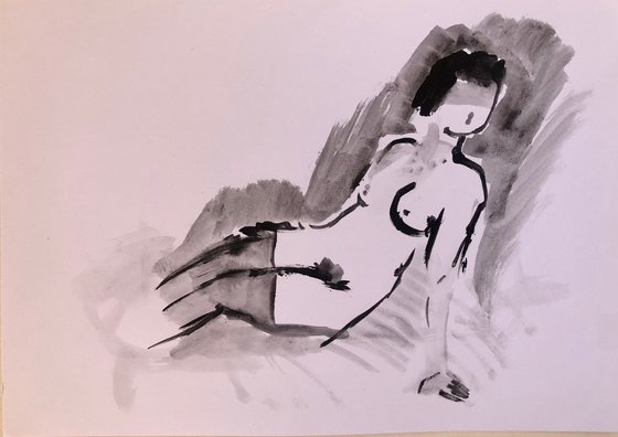 Sitting nude