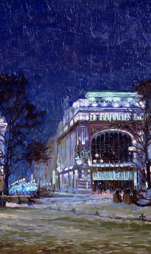 Eliseevsky Shop at winter by Simon Kozhin