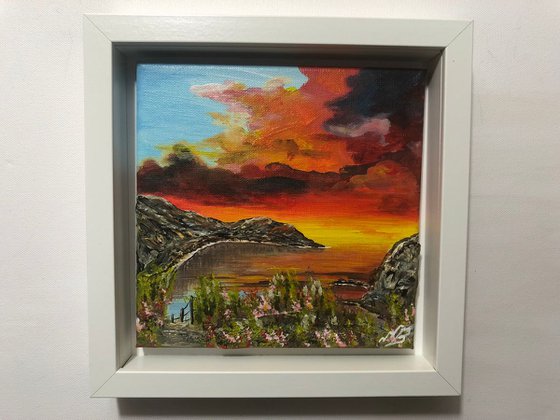 Lulworth Cove in a block frame