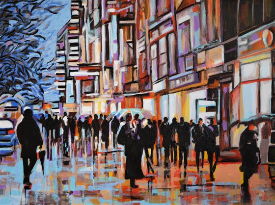 Rainy Town / 82.5 x 61.5 cm